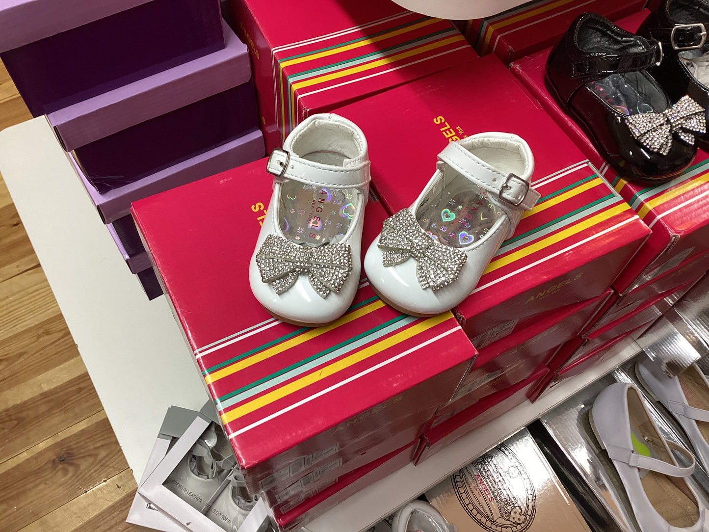 Girls Dress Shoe with Rhinestone Bow- - Persnickety Shop