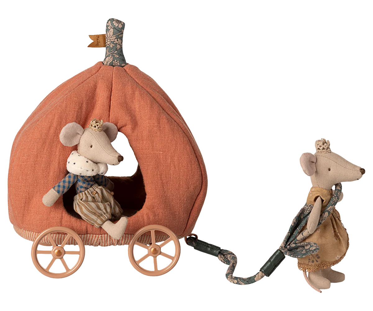 Maileg Pumpkin Carriage - Mouse - Persnickety Shop
