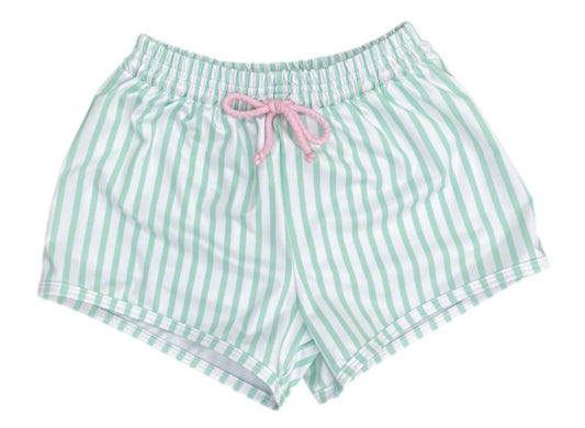James Watermelon Mint Stripe Swim Shorts - Persnickety Shop