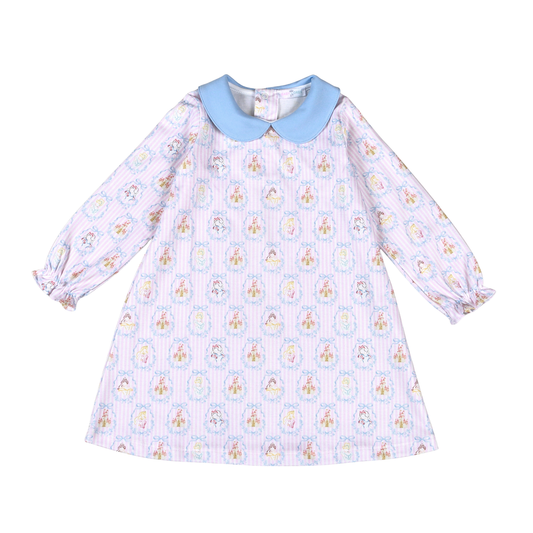 Baby Loren Royal and Charm Pima scallop collar Dress