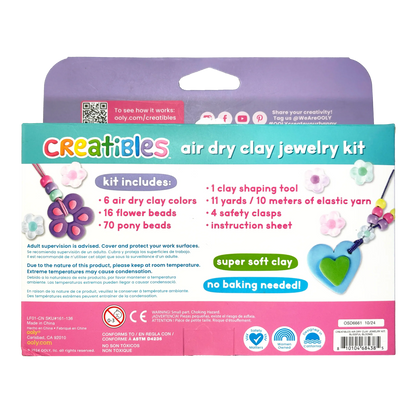 Ooly Creatibles Air Dry Clay Jewelry Kit - Blissful Blooms - Persnickety Shop