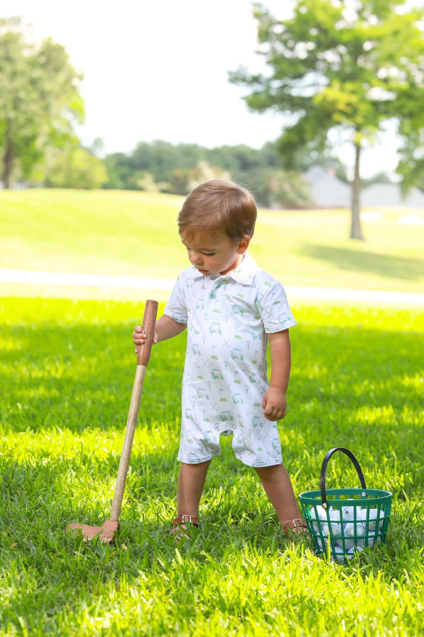 Trotter Street Kids Caddy Club Polo Romper - Persnickety Shop