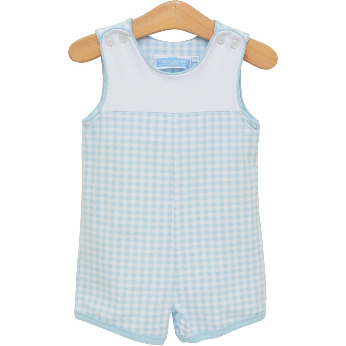 Trotter Street Kids Madden Jon Jon- Light Blue Gingham - Persnickety Shop