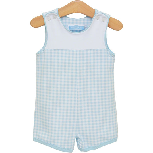 Trotter Street Kids Madden Jon Jon- Light Blue Gingham - Persnickety Shop