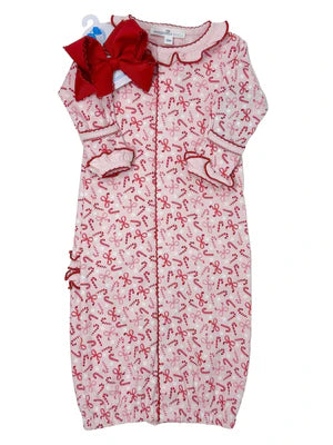 Candy Cane Lane Print Ruffle Footie - Persnickety Shop