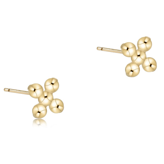 Enewton signature cross beaded small gold studs