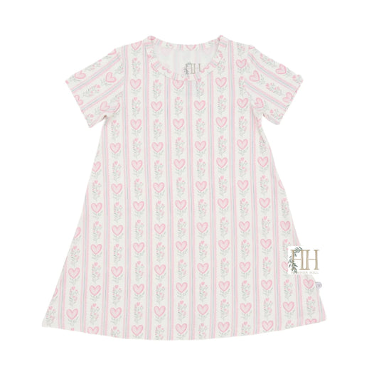Hamner Hill Girls Floral Hearts Bamboo Dress - Persnickety Shop