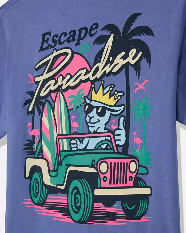 Goat Escape to Paradise T-shirt: Iris - Persnickety Shop