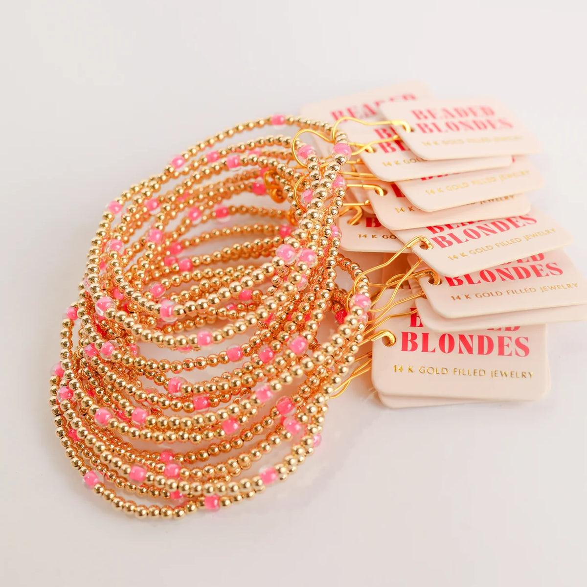 Beaded Blondes Hot Pink Poppi Bracelet 6.75 inch