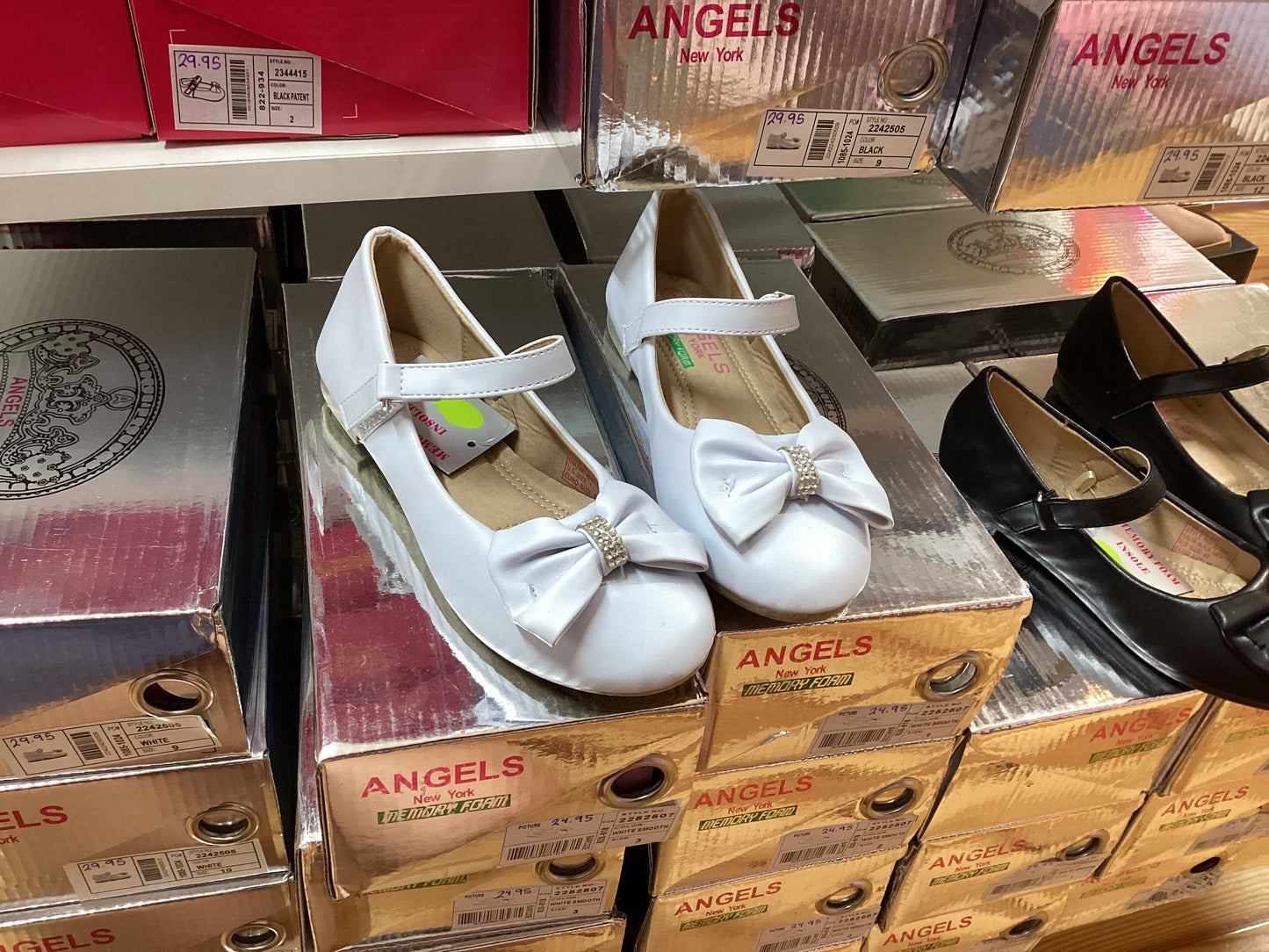 Girls Flat Dress Shoe in Matte Leather with Bow - Persnickety Shop