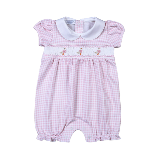 Baby Loren Pink Hand Smock Baby Goose Bubble - Persnickety Shop