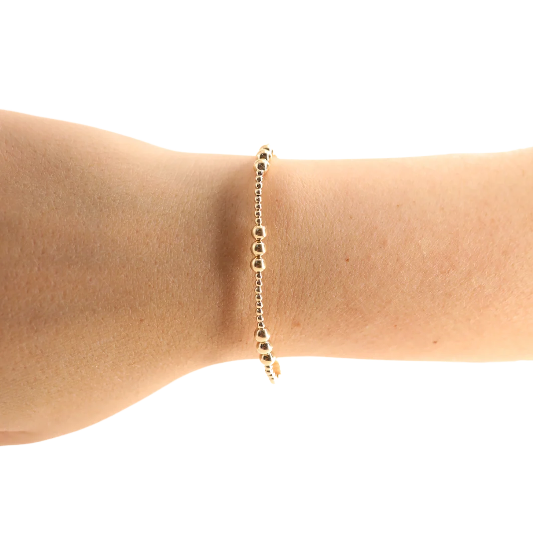 Beaded Blondes ILY Bracelet in Gold 6.75 inch