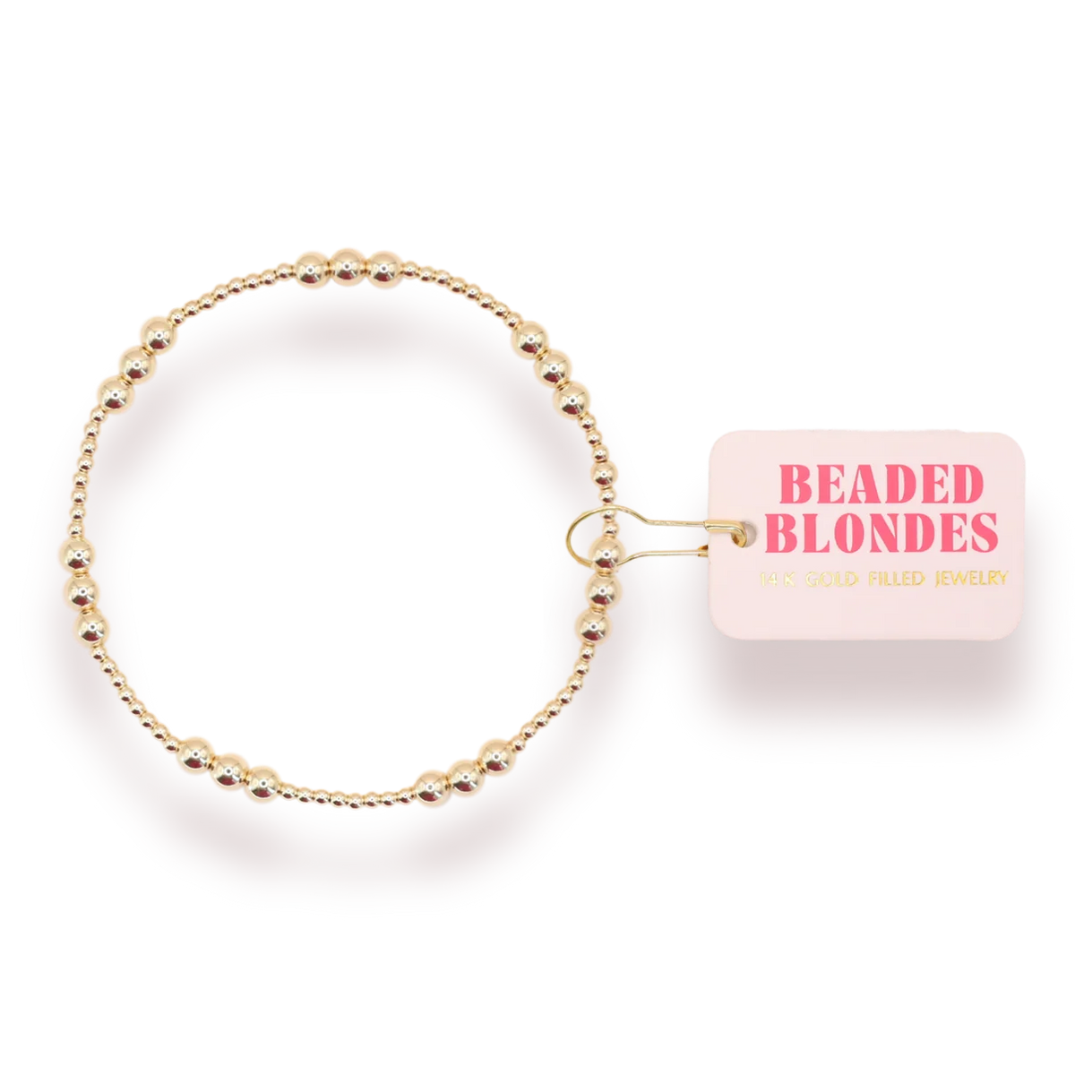 Beaded Blondes ILY Bracelet in Gold 6.75 inch