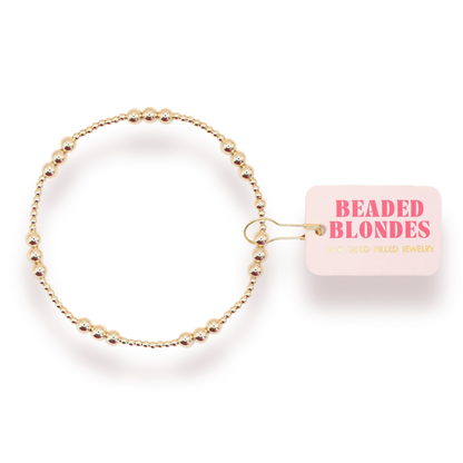 Beaded Blondes ILY Bracelet in Gold 6.75 inch