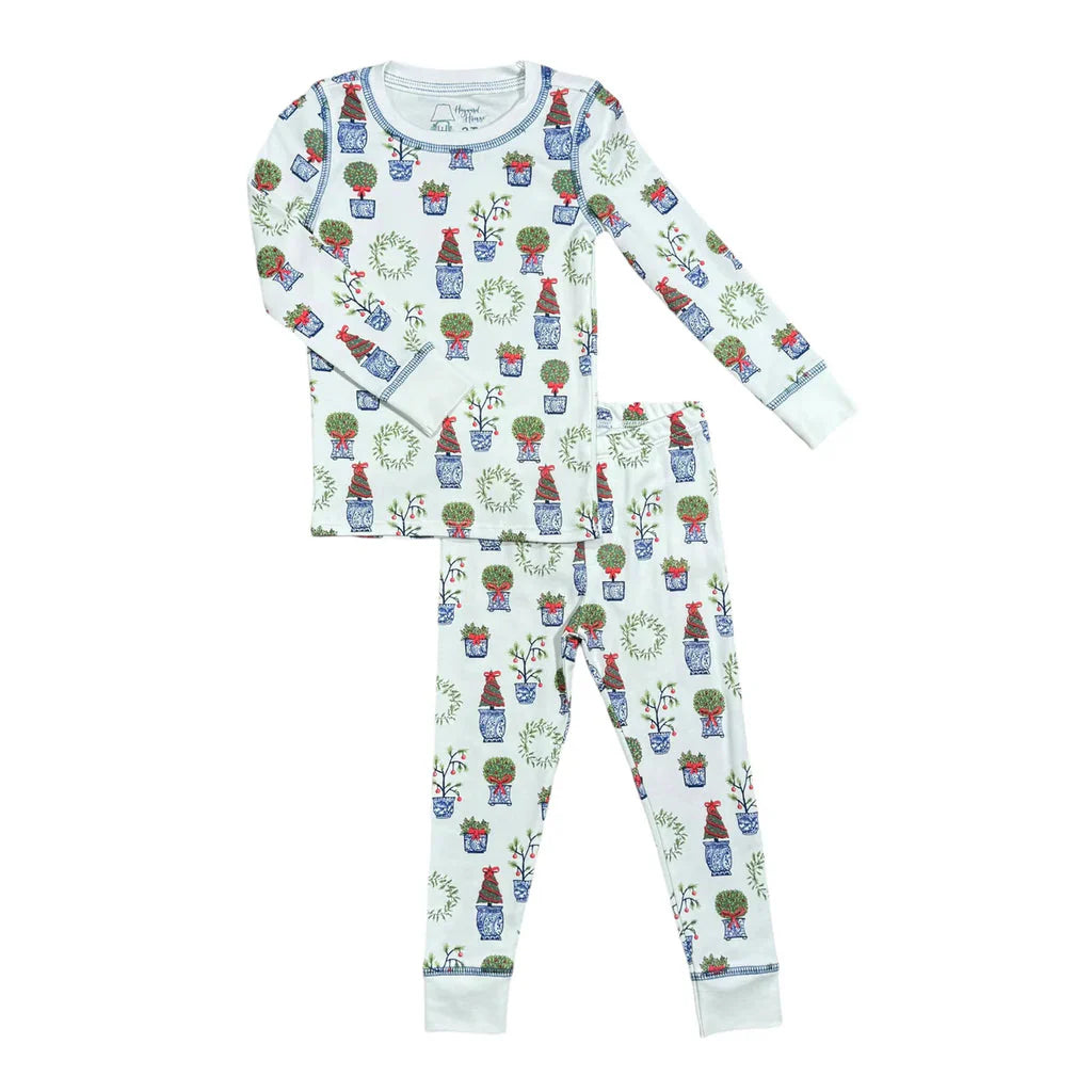 *PRE-ORDER* Heyward House Christmas Topiaries Two Piece Pajama Set