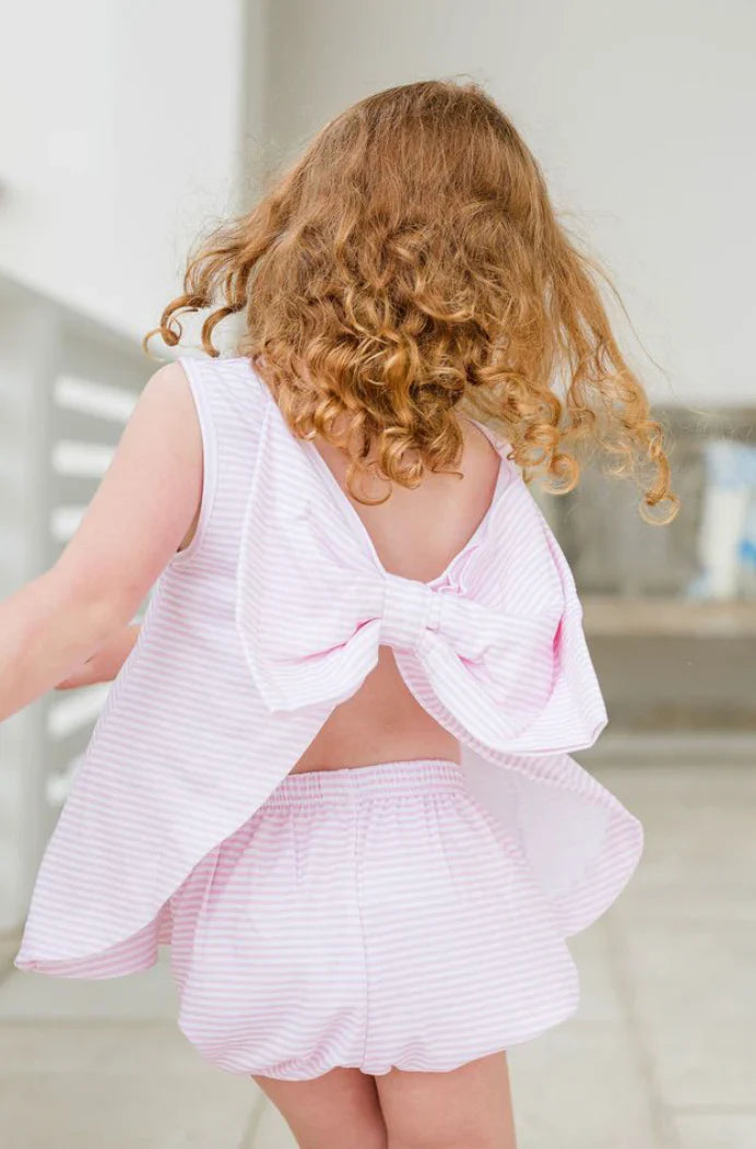James & Lottie Lottie Bloomer Set Light Pink Stripe - Persnickety Shop