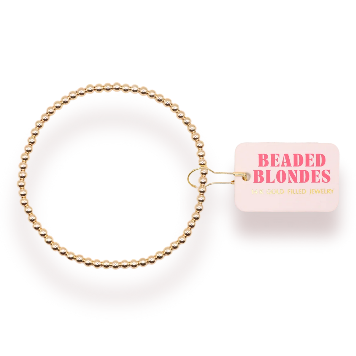 Beaded Blondes 3MM Gold Beaded Bracelet 6.75 inch