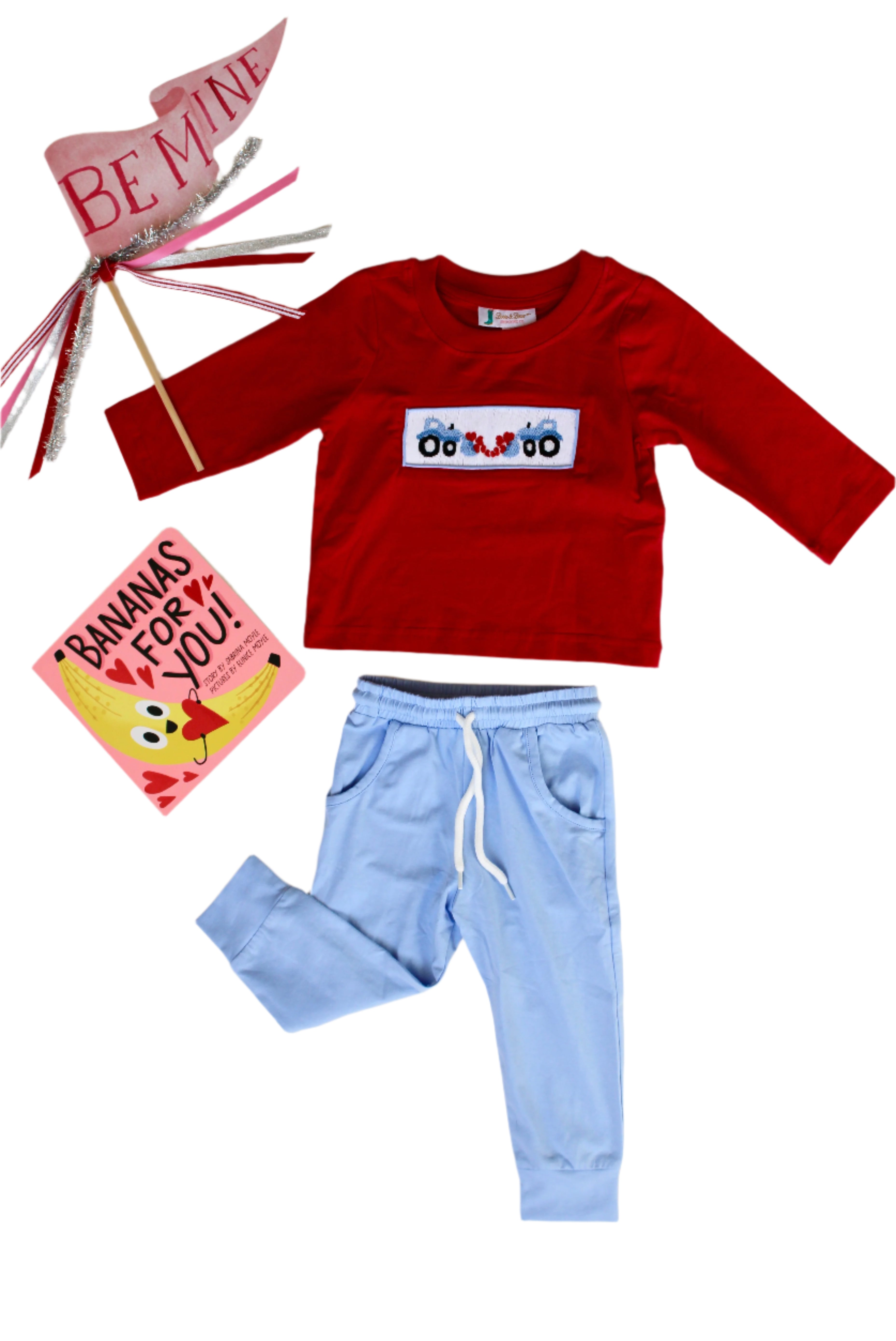 Boys Smocked Love Tractor Jogger Set