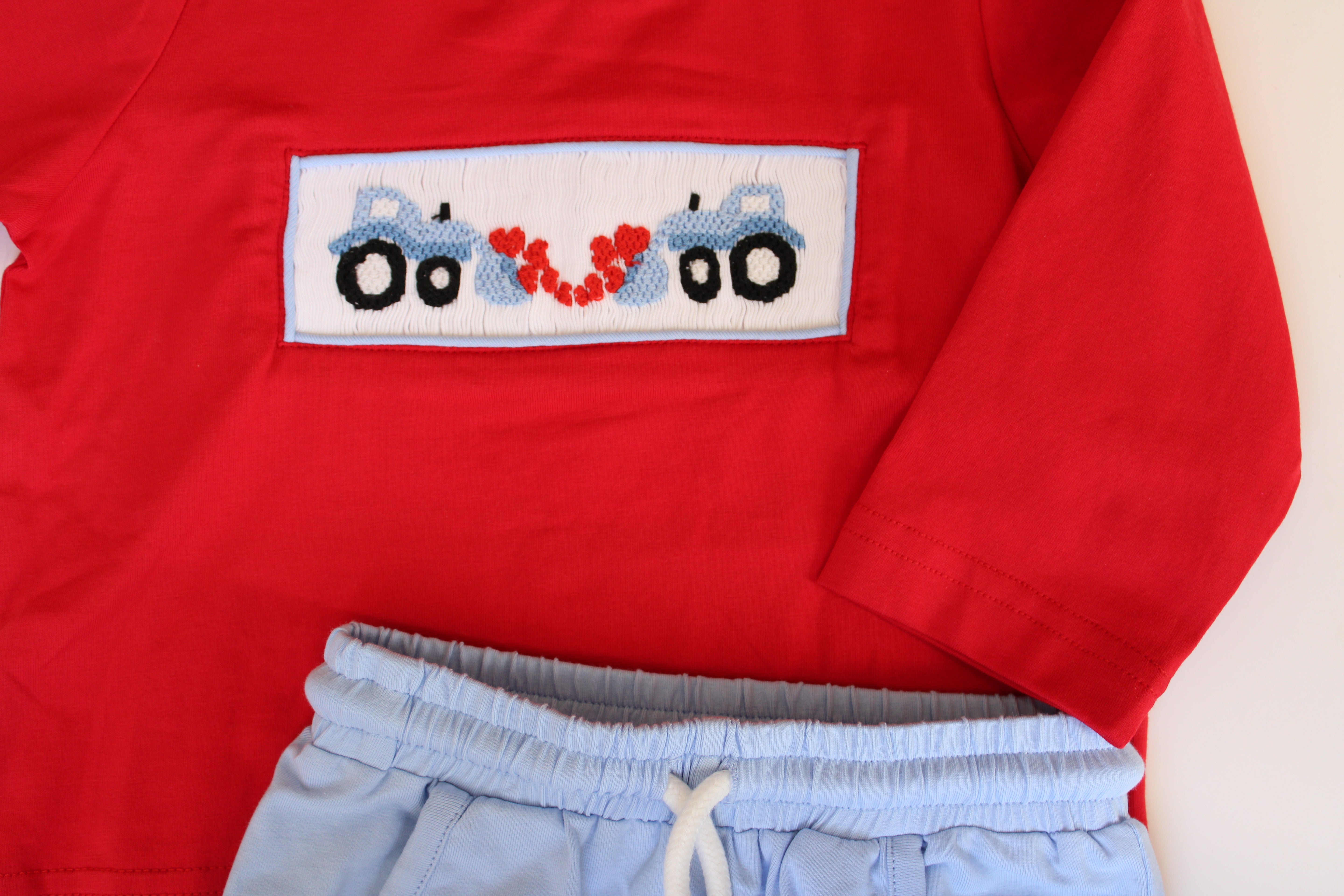 Boys Smocked Love Tractor Jogger Set