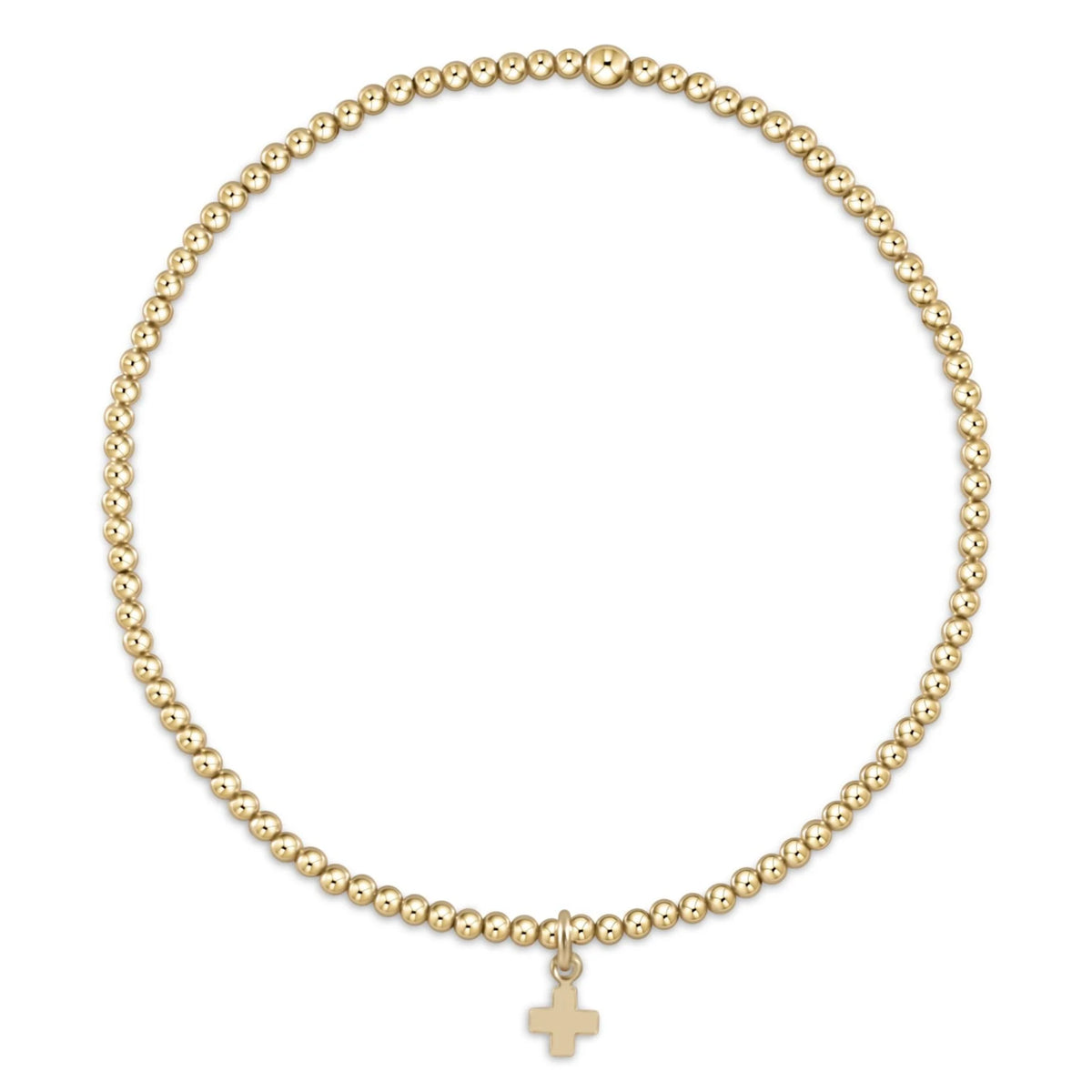 Enewton egirl classic gold 2mm bracelet - signature cross small gold charm
