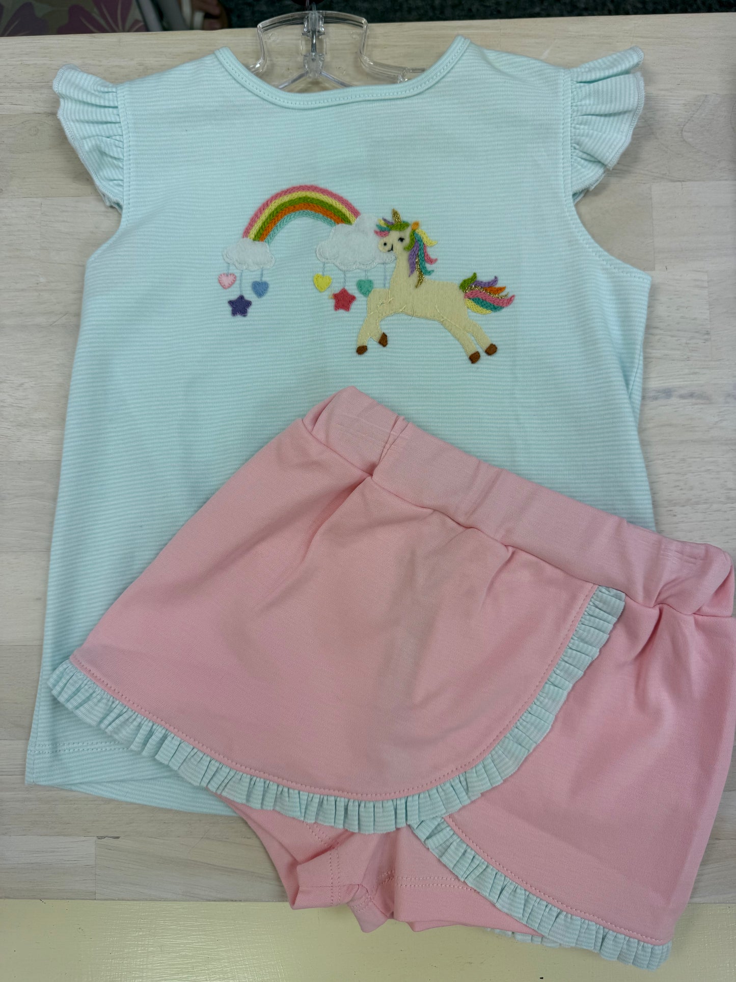 Squiggles Rainbow Gallops with Butterfly Sleeve Skort Set - Persnickety Shop