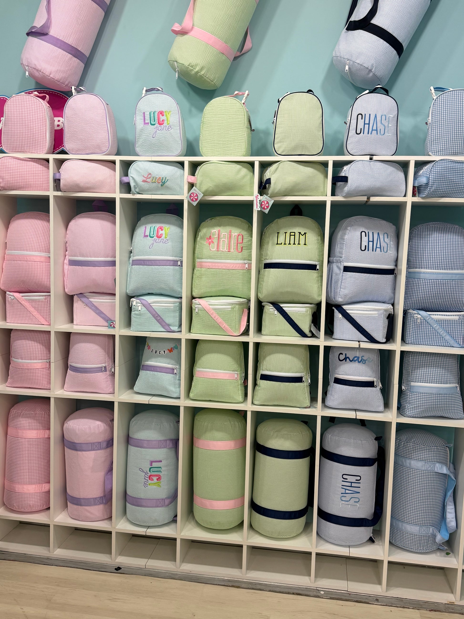 Oh! Mint Preppy Stripes Duffells, Bibs, and Totes - Persnickety Shop