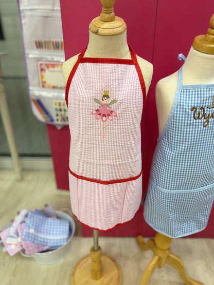 Oh! Mint Skipper Seersucker Art Smock For Kids - Persnickety Shop