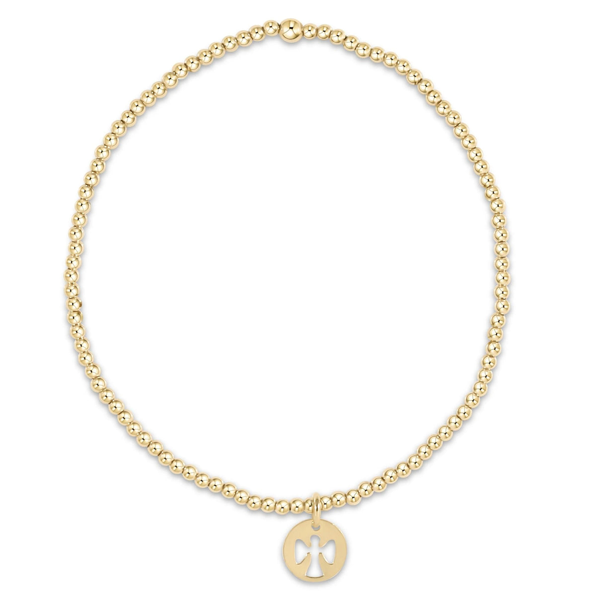 Enewton egirl classic gold 2mm bracelet - guardian angel small gold disc