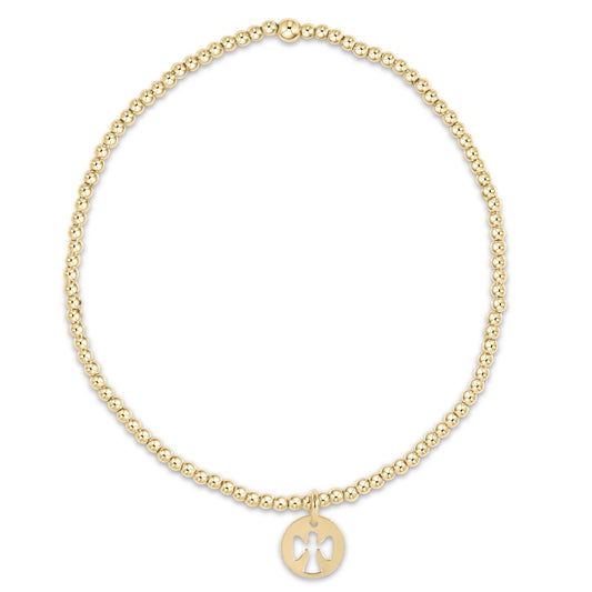 Enewton egirl classic gold 2mm bracelet - guardian angel small gold disc