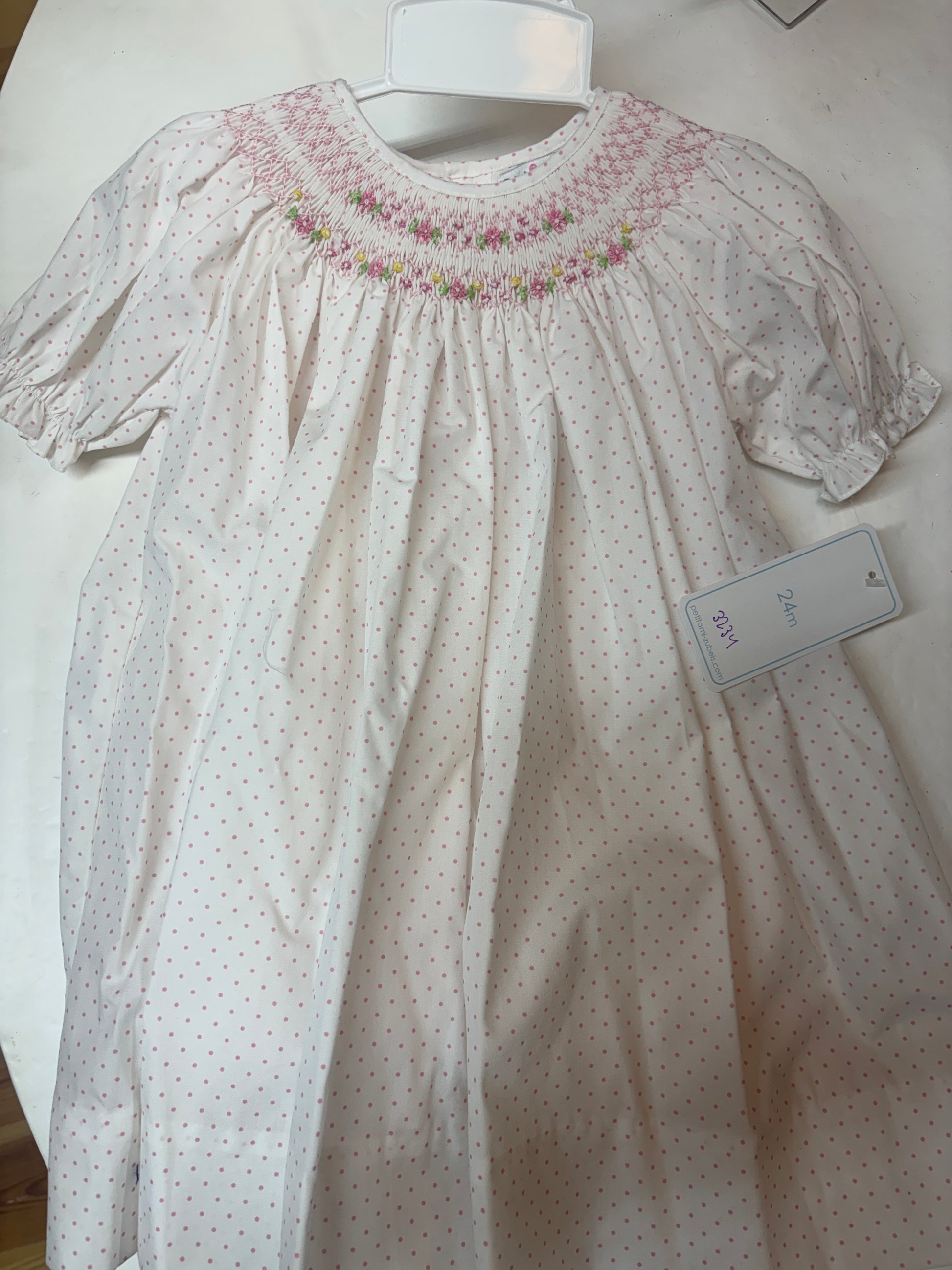 Petit Ami Pink Bishop Smocked Dress and Bloomers with Daisies - Persnickety Shop
