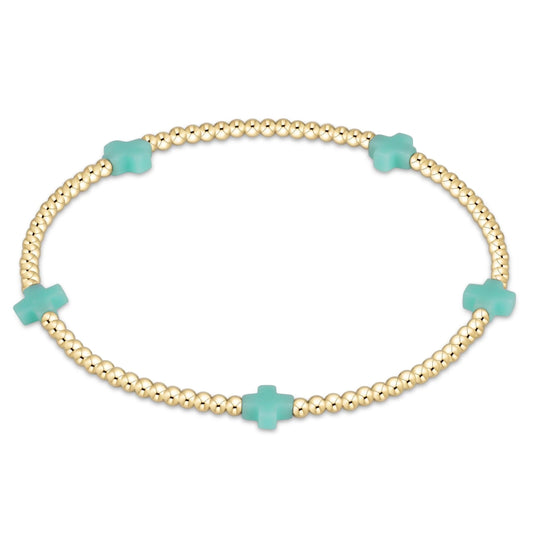 Enewton egirl signature cross small 2mm gold bracelet - mint