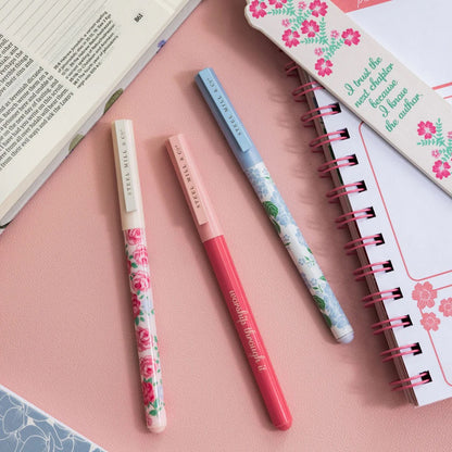 PEN SET OF 3, FAITH AND FLORALS - Persnickety Shop