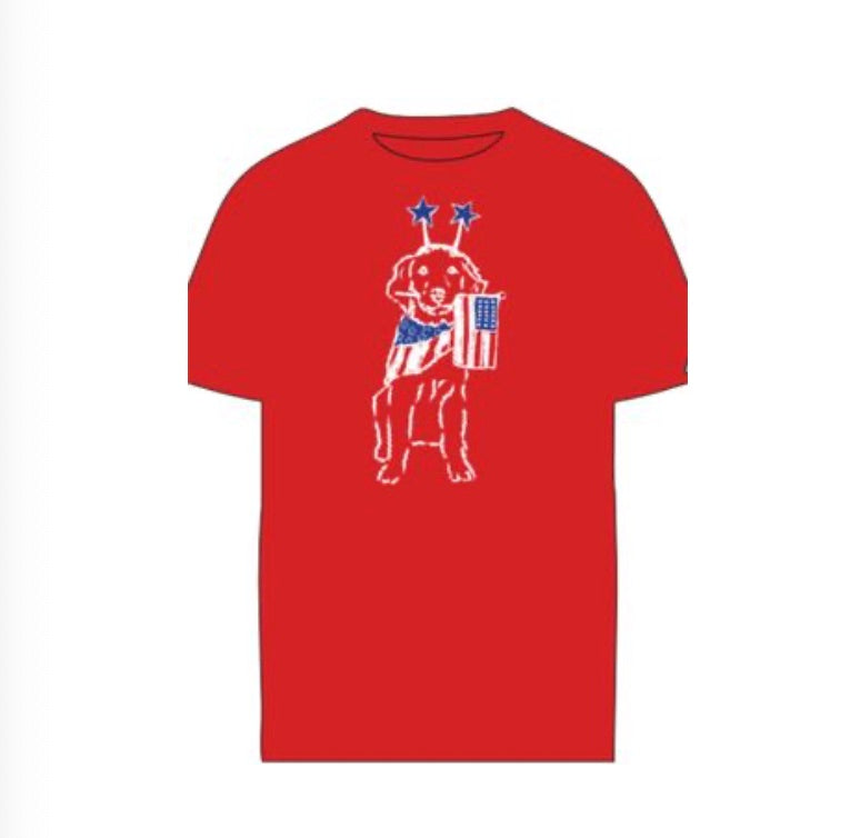 Short-Sleeve Red Patriotic Dog T-Shirt - Persnickety Shop