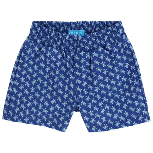 J.Bailey  PERFORMANCE PULL ON SHORT, BLUE TURTLES - Persnickety Shop
