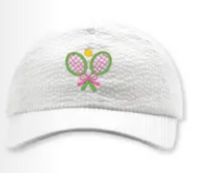 Wee Ones Tennis EMBROIDERED SEERSUCKER BALL CAP-Kids - Persnickety Shop