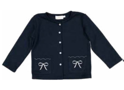 PRE-ORDER Navy Pocket Bows Cardigan - Persnickety Shop