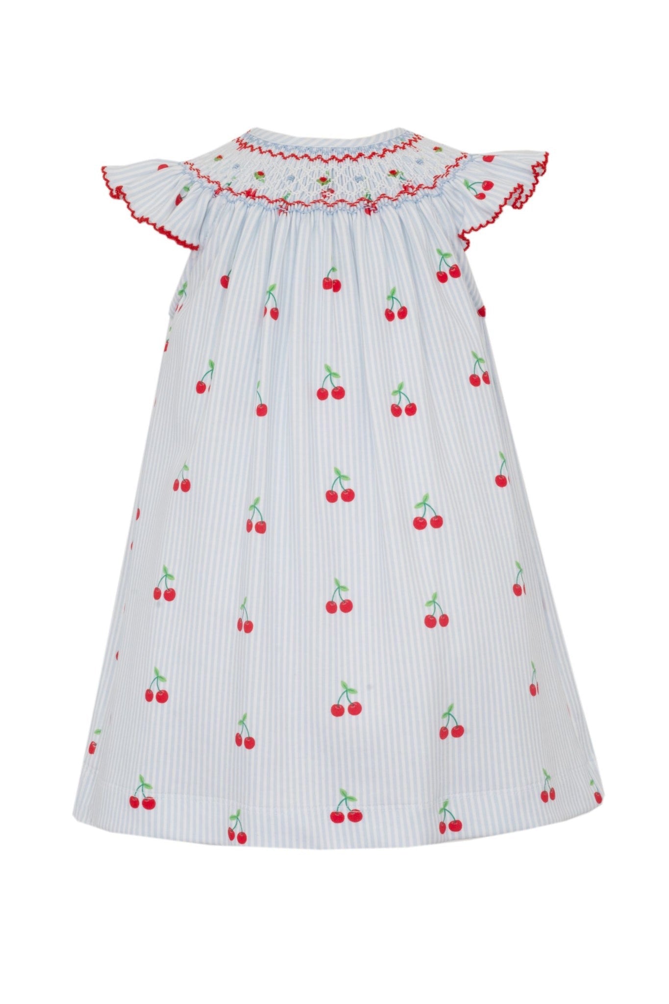 Petit Bebe Cherry Print Smocked Knit A/S Bishop Dress - Persnickety Shop