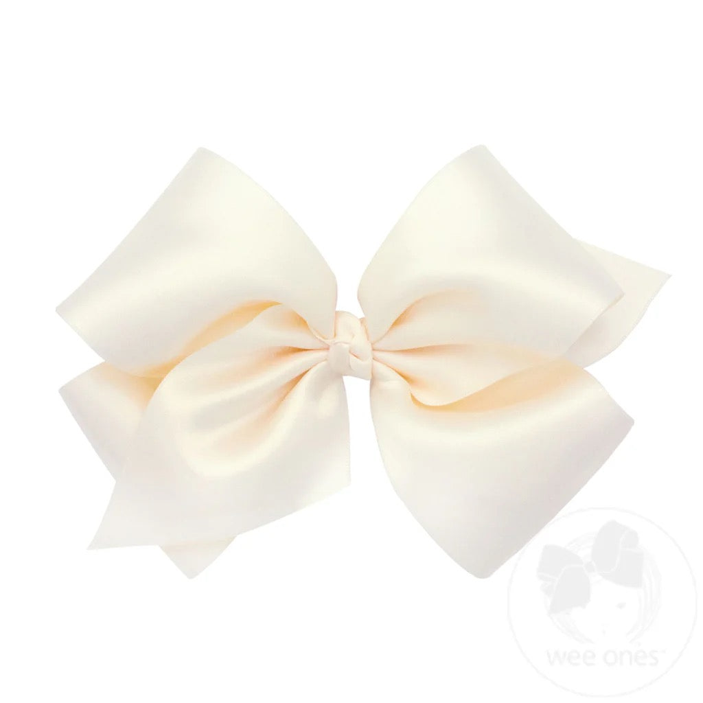 Wee Ones French Satin Girls Hair Bow (Knot Wrap) King and Medium - Persnickety Shop