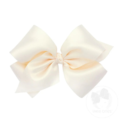 Wee Ones French Satin Girls Hair Bow (Knot Wrap) King and Medium - Persnickety Shop