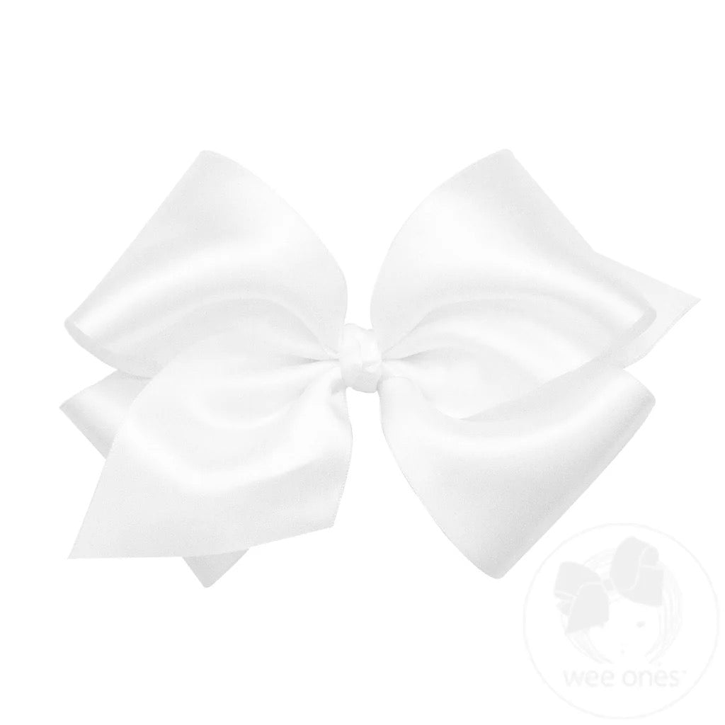 Wee Ones French Satin Girls Hair Bow (Knot Wrap) King and Medium - Persnickety Shop