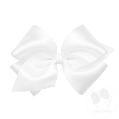 Wee Ones French Satin Girls Hair Bow (Knot Wrap) King and Medium - Persnickety Shop