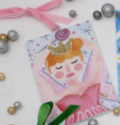 Hand Painted Glitter Nutcracker wooden ornamant 3x5" - Persnickety Shop