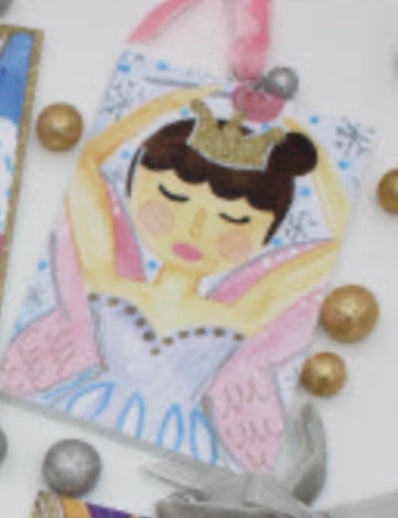 Hand Painted Glitter Nutcracker wooden ornamant 3x5" - Persnickety Shop