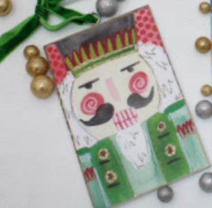 Hand Painted Glitter Nutcracker wooden ornamant 3x5" - Persnickety Shop