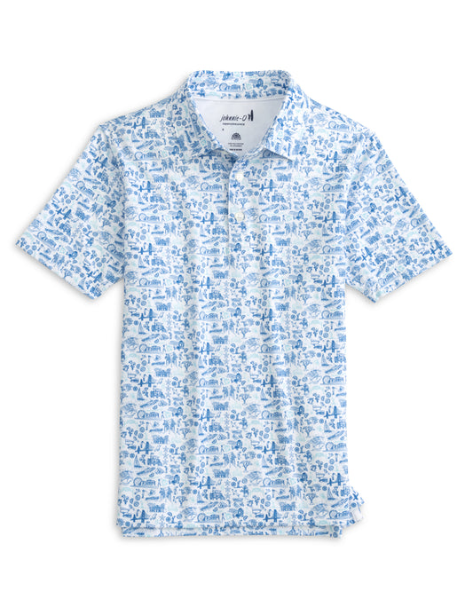 Johnnie-O Boys 20th Jersey Performance Polo Palisade Blue - Persnickety Shop