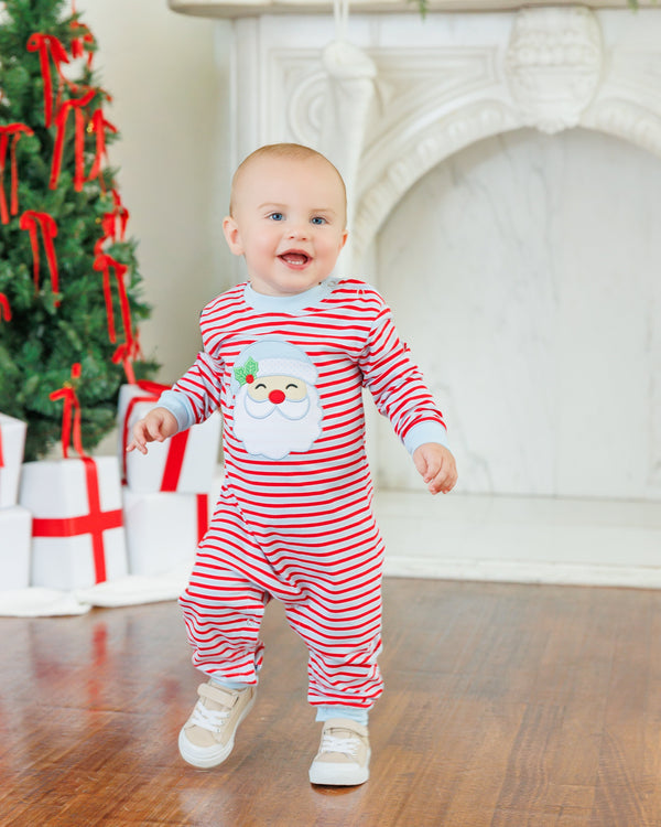 *PRE ORDER* Jolly St. Nick Ruffle Romper Jellybean by Smock Candy
