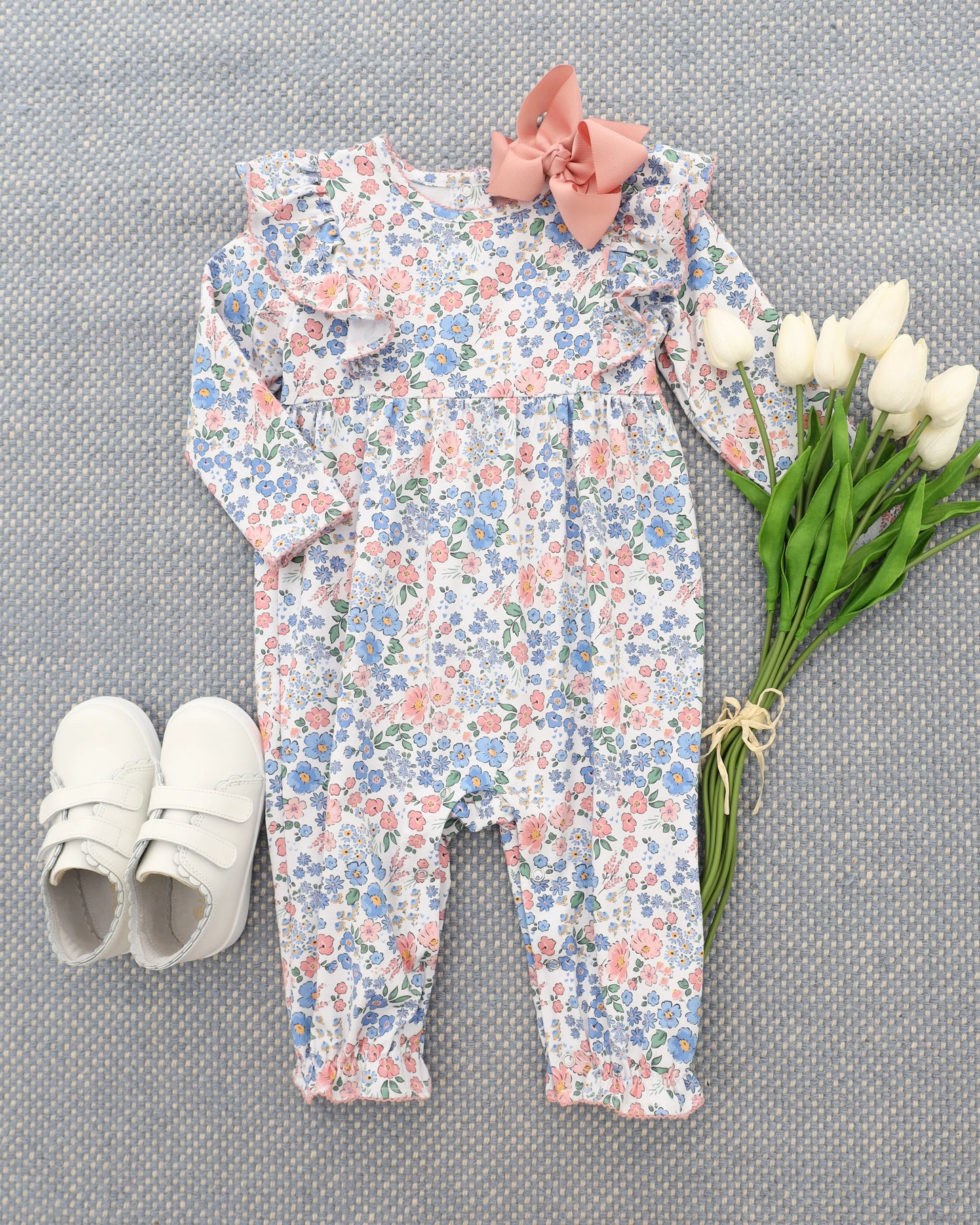 PRE-ORDER | Autumn Blooms Frances Romper Jellybean by Smock Candy - Persnickety Shop