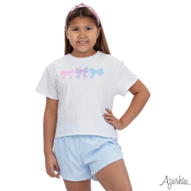 Azarhia Pastel Bows White Tee by Azarhia