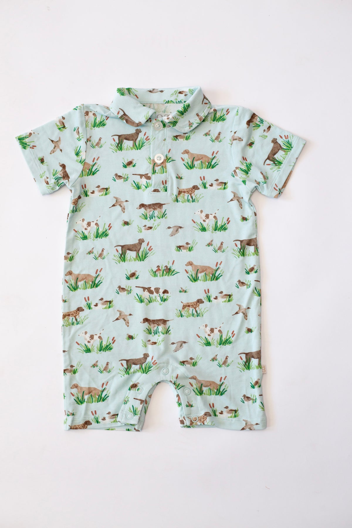 GOOSIES SHORT SLEEVE Polo Romper - DELTA DOGS