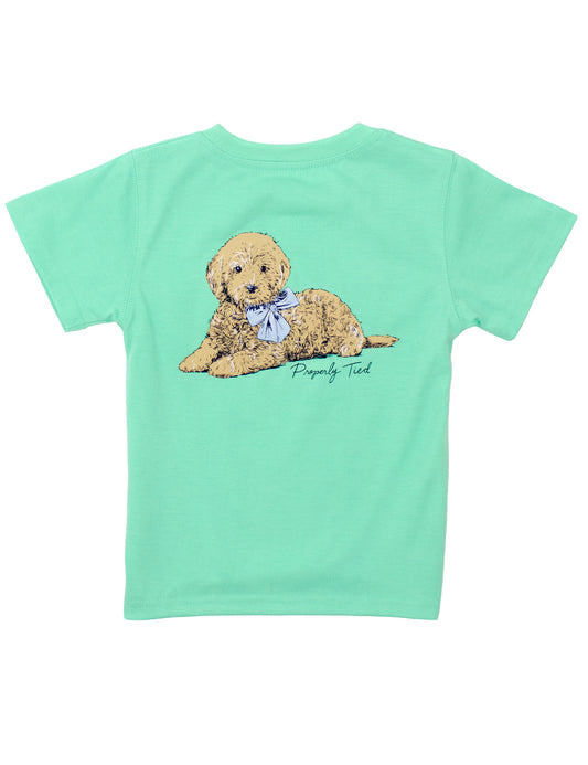 Properly Tied Girls Doodle Short Sleeve Tee – Wash Green - Persnickety Shop